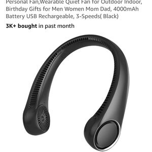 Black Wearable Neck Fan